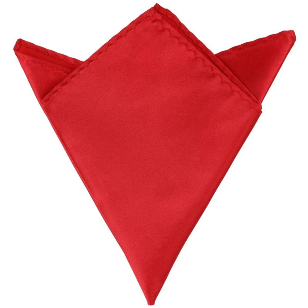 Foldable Handkerchiefs Satin Shiny Solid Color Pocket Square Red